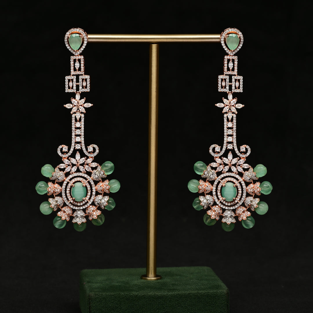 CZ Rose Gold Designer Earrings