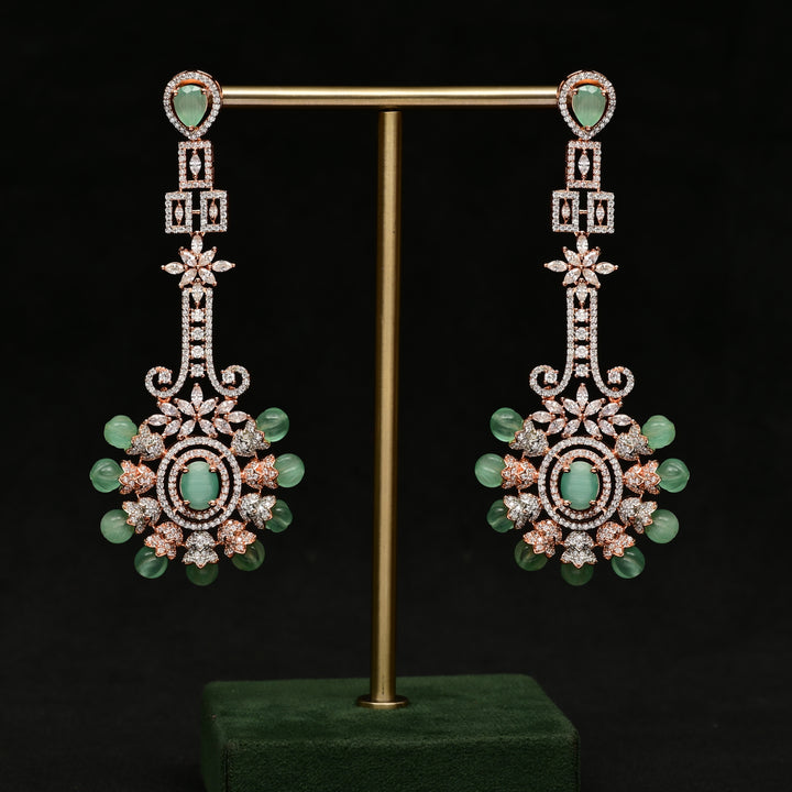 CZ Rose Gold Designer Earrings