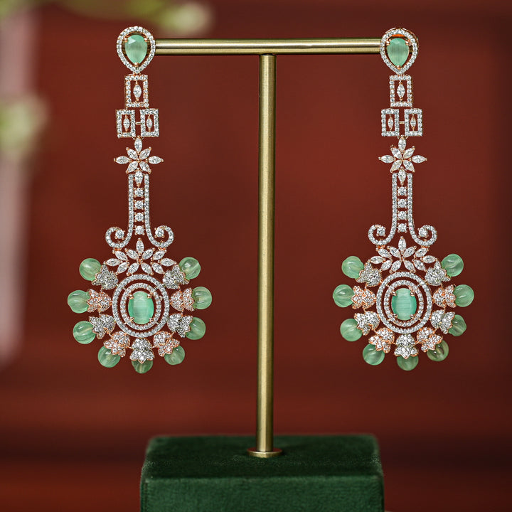 CZ Rose Gold Designer Earrings