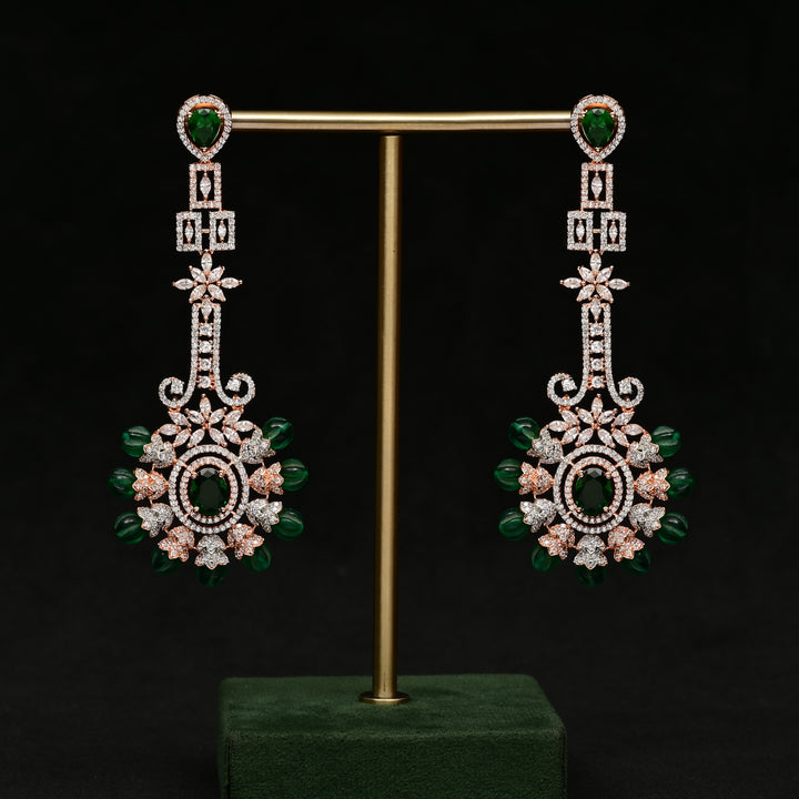 CZ Rose Gold Designer Earrings