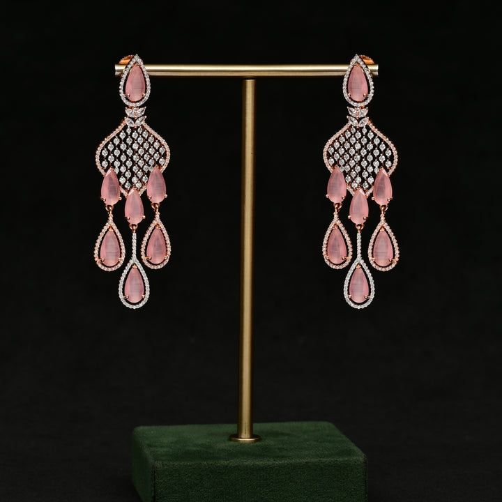 CZ Rose Gold Earrings