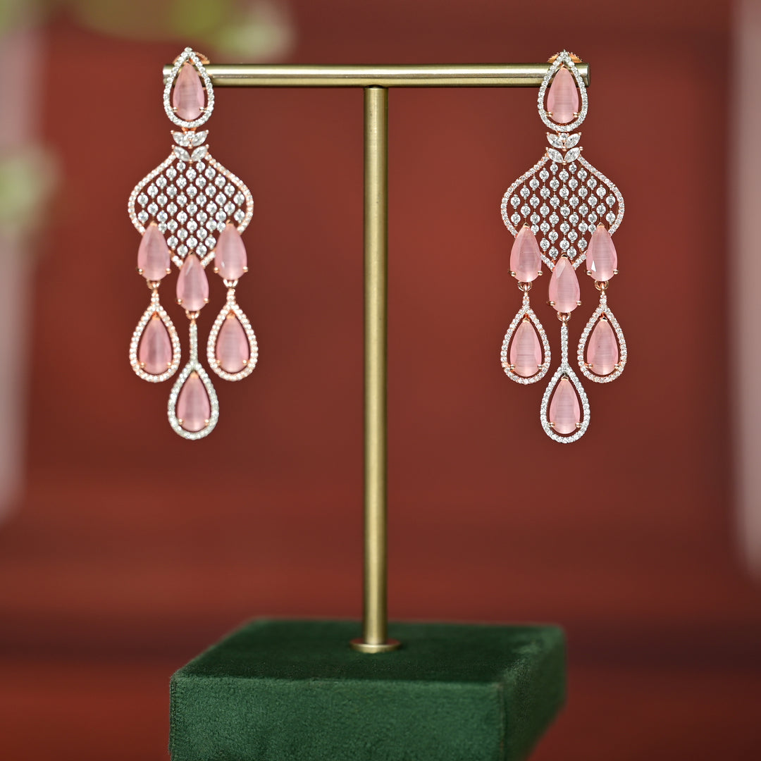 CZ Rose Gold Earrings