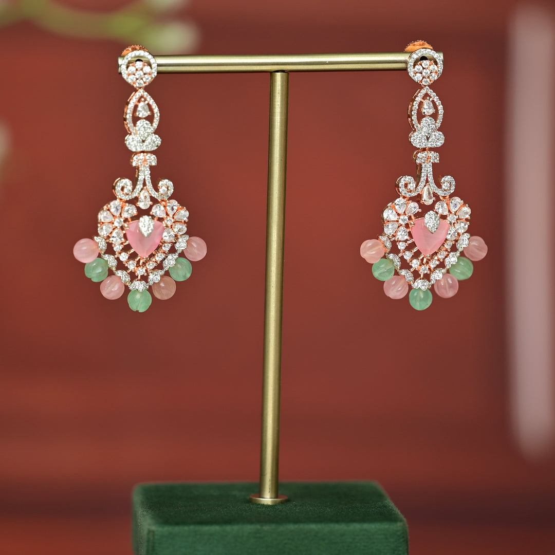 CZ Rose Gold Earrings