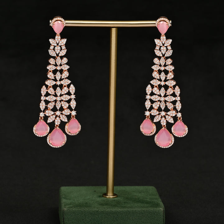 CZ Rose Gold Earrings