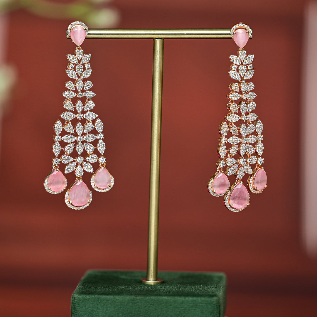 CZ Rose Gold Earrings