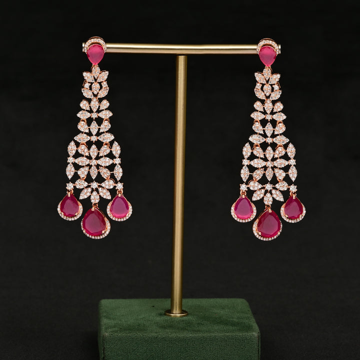 CZ Rose Gold Earrings
