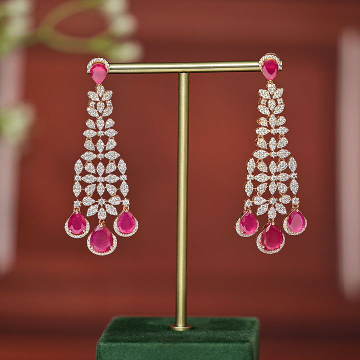 CZ Rose Gold Earrings