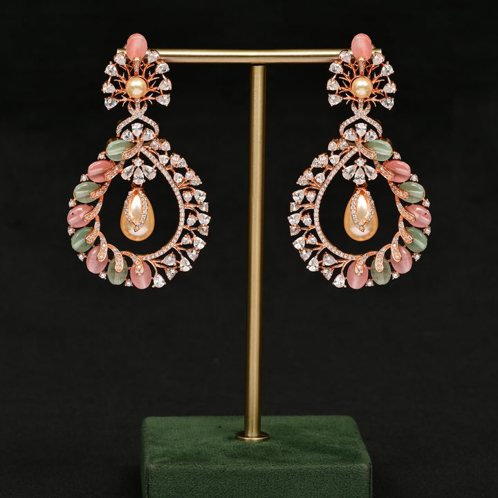 CZ Rose Gold Earrings
