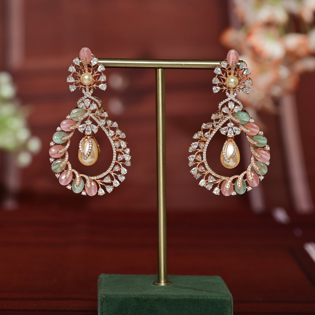 CZ Rose Gold Earrings