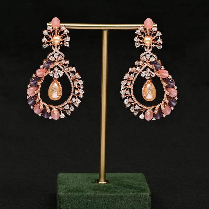 CZ Rose Gold Earrings