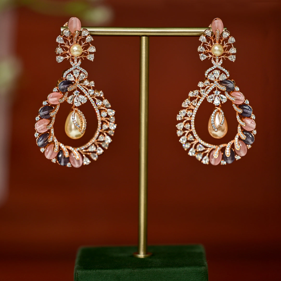 CZ Rose Gold Earrings