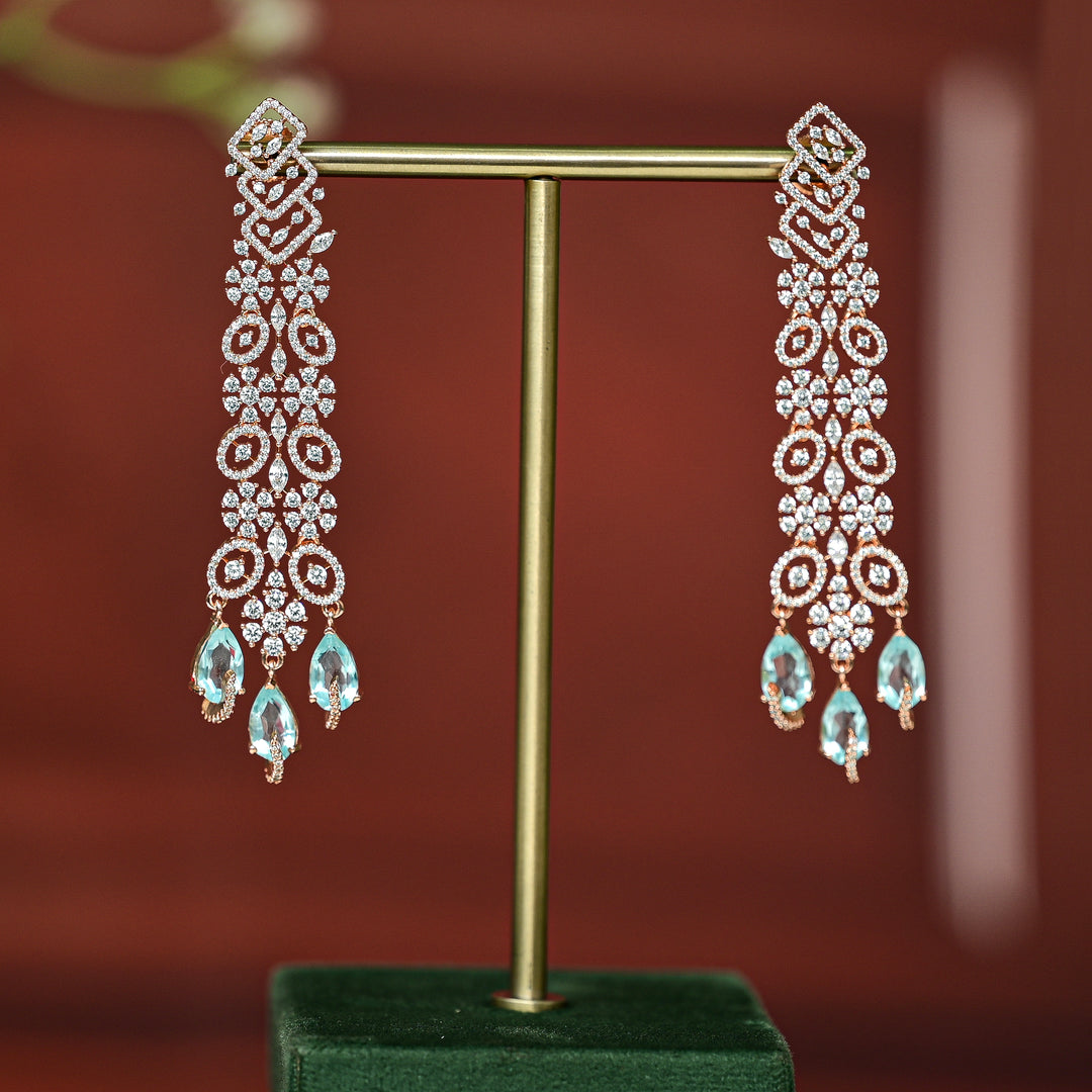 CZ Rose Gold Earrings