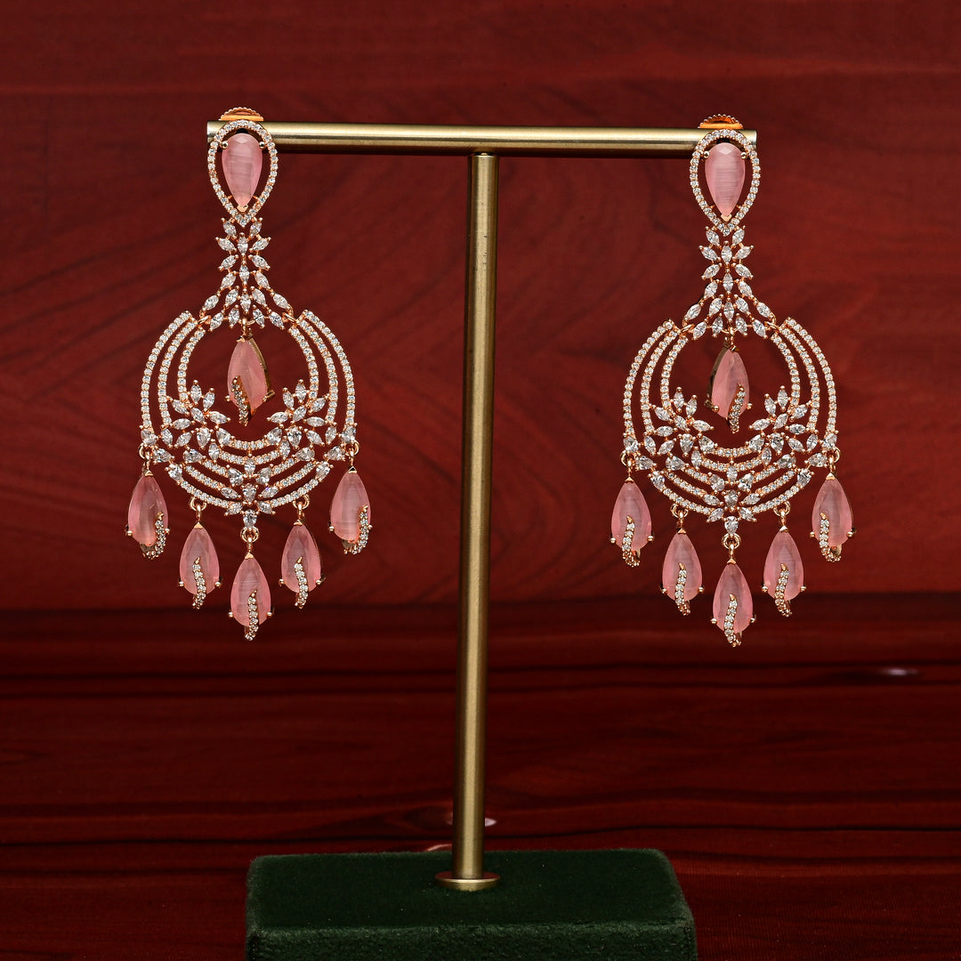 CZ Rose Gold Earrings