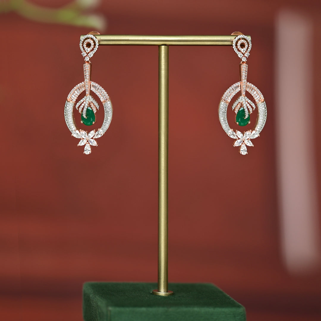 CZ Rose Gold Earrings