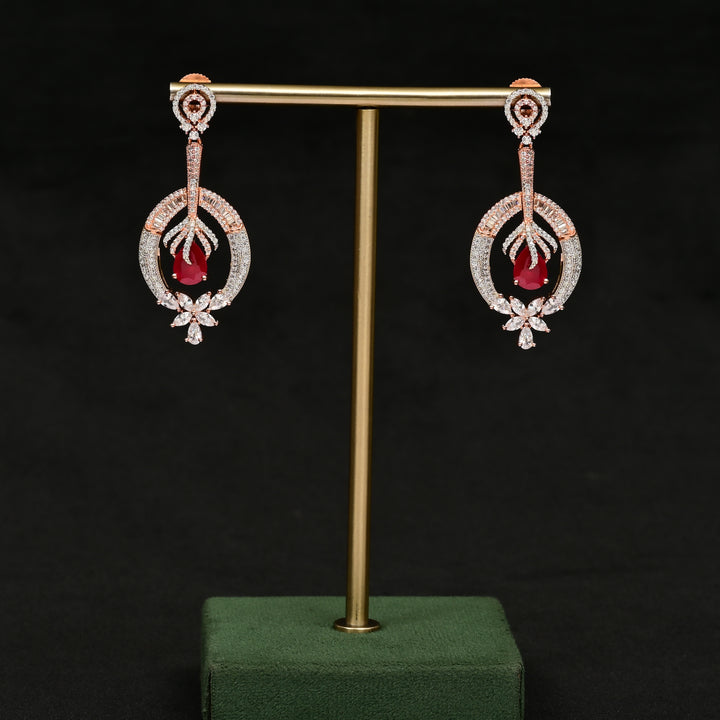CZ Rose Gold Earrings