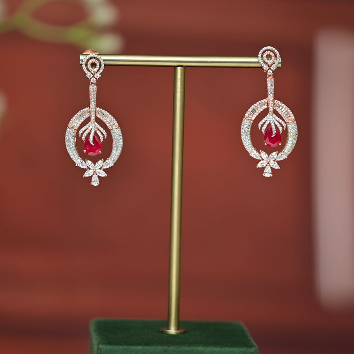 CZ Rose Gold Earrings