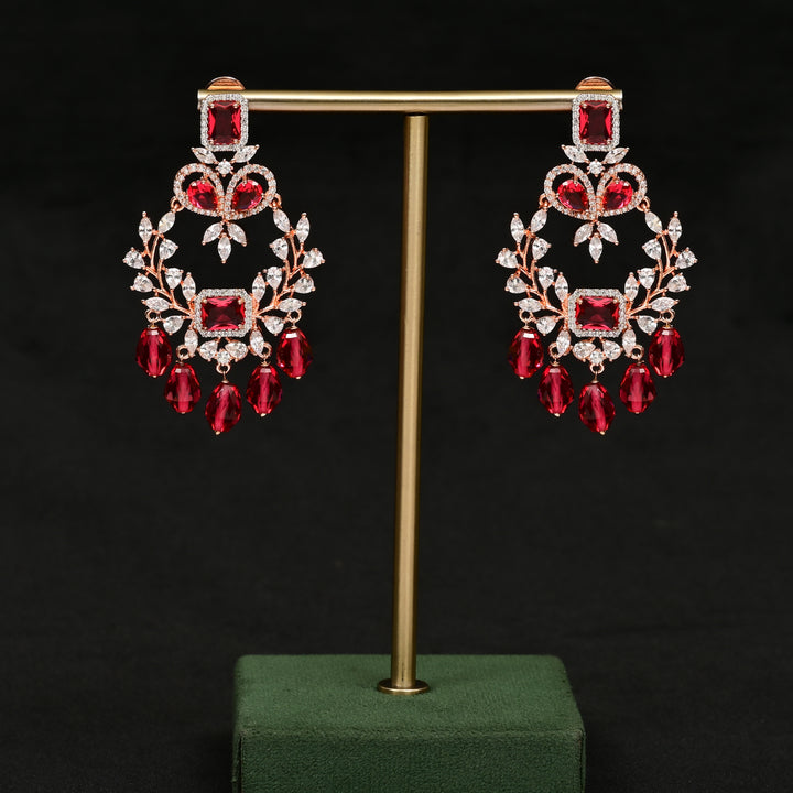 CZ Rose Gold Earrings