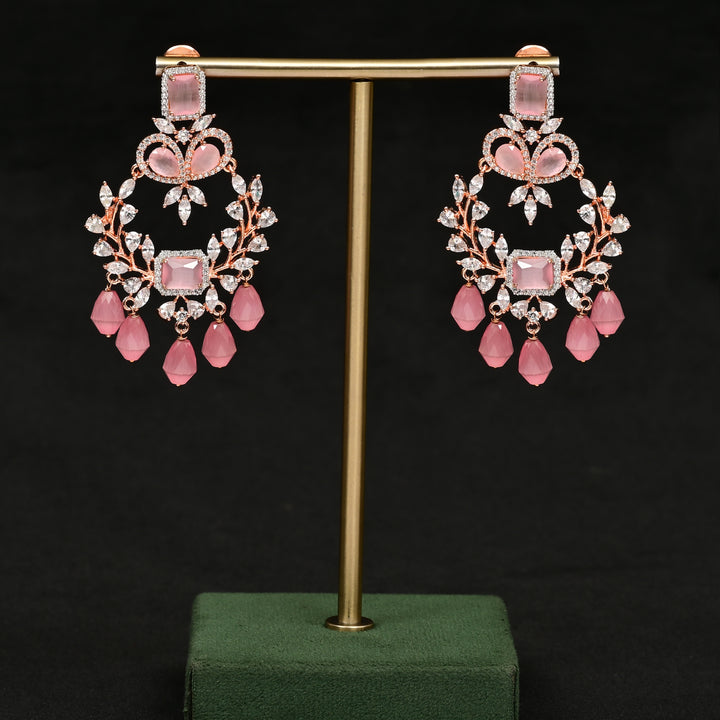 CZ Rose Gold Earrings