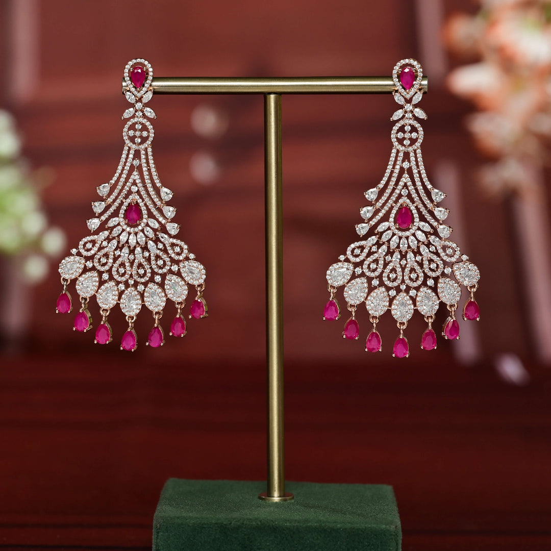 CZ Rose Gold Earrings