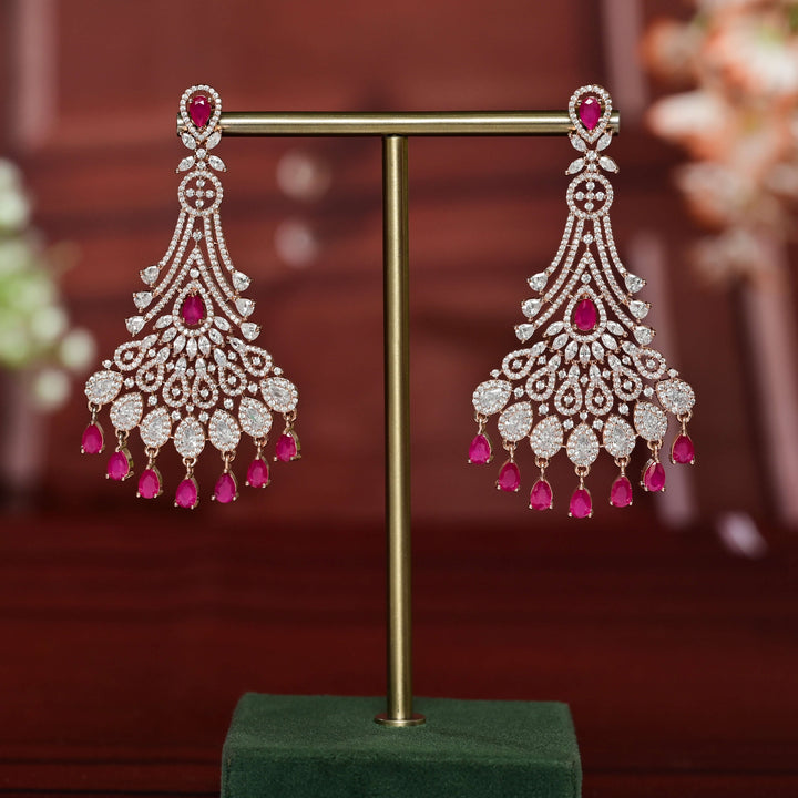 CZ Rose Gold Earrings