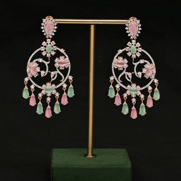 CZ Rose Gold Earrings