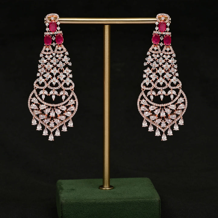 CZ Rose Gold Earrings