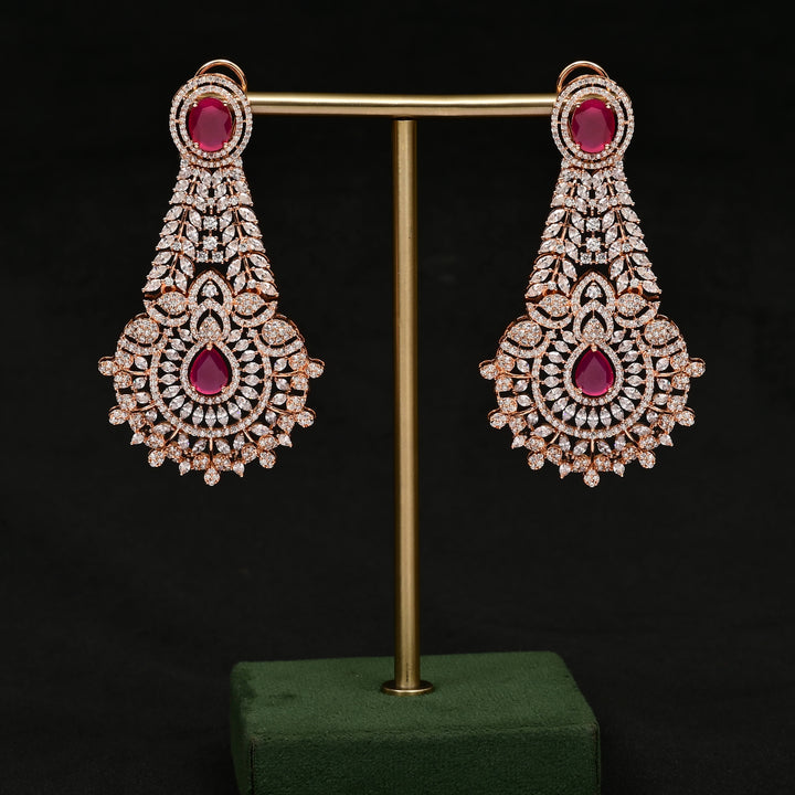CZ Rose Gold Earrings