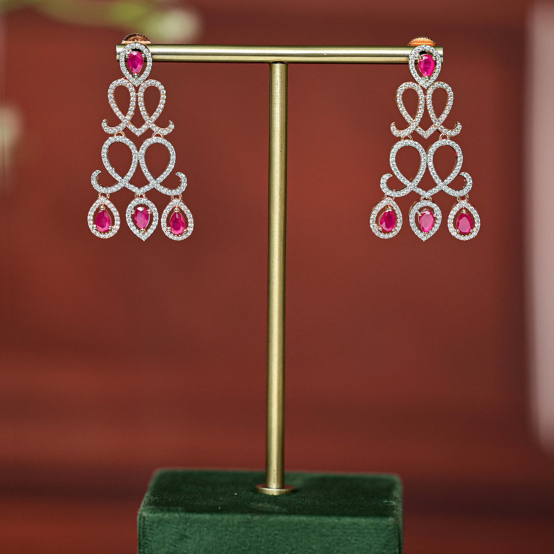 CZ Rose Gold Earrings