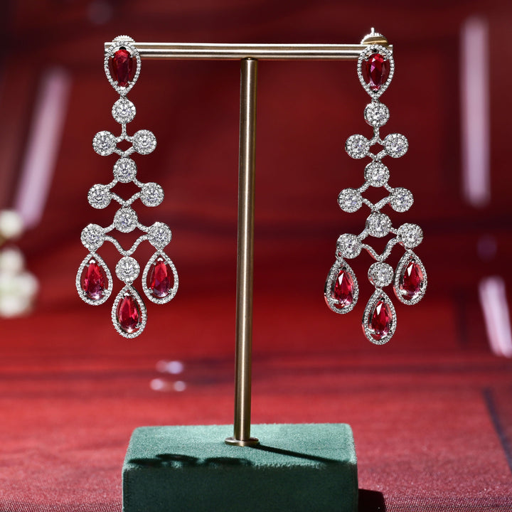 CZ White Gold Earrings