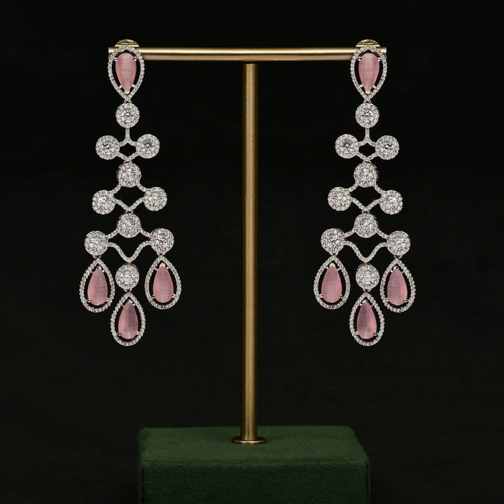 CZ White Gold Earrings