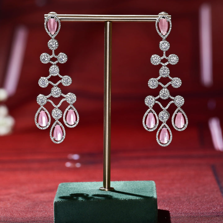 CZ White Gold Earrings