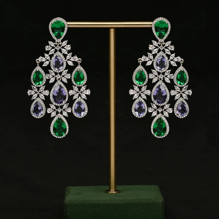 CZ White Gold Earrings