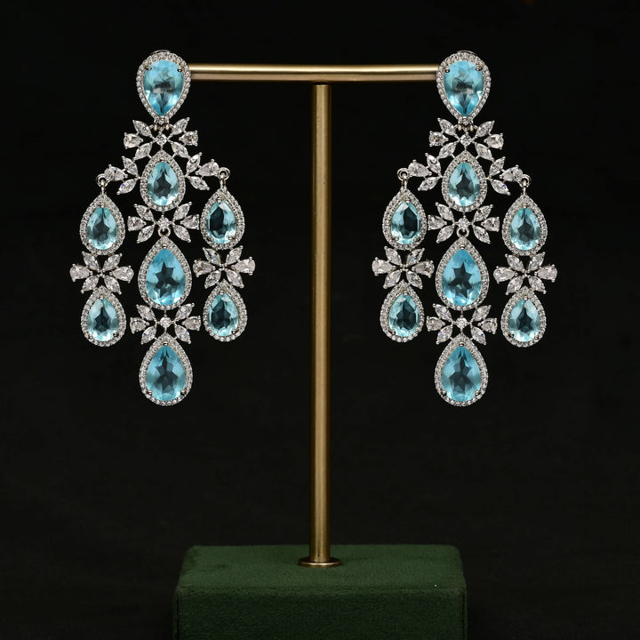 CZ White Gold Earrings