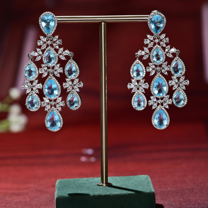 CZ White Gold Earrings