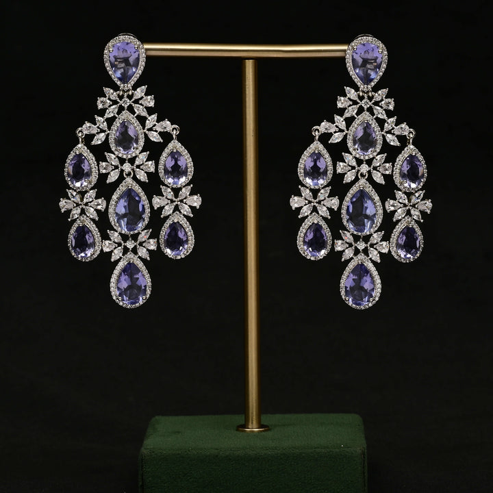 CZ White Gold Earrings