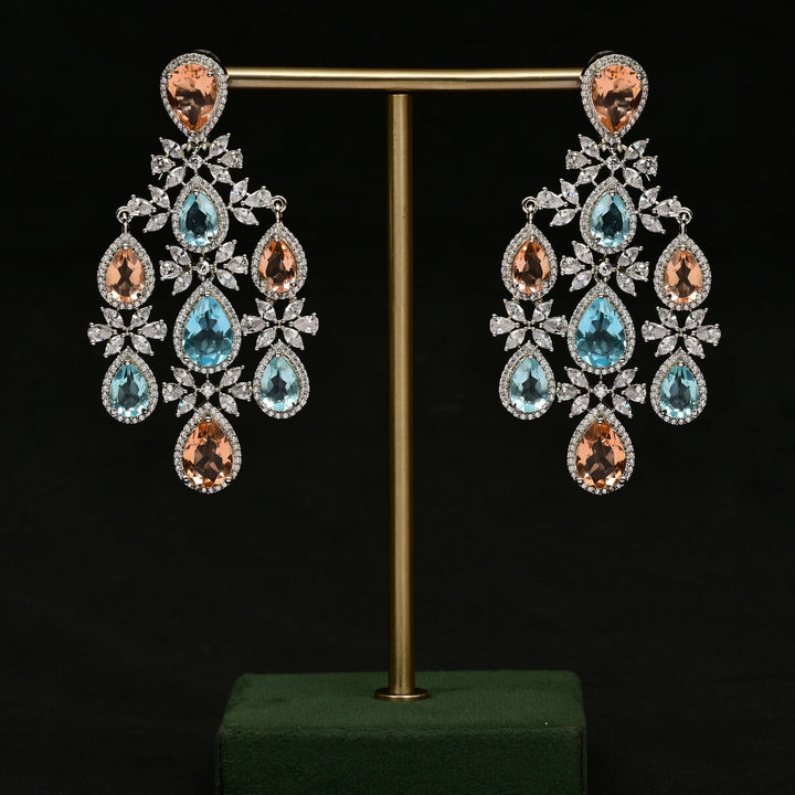 CZ White Gold Earrings