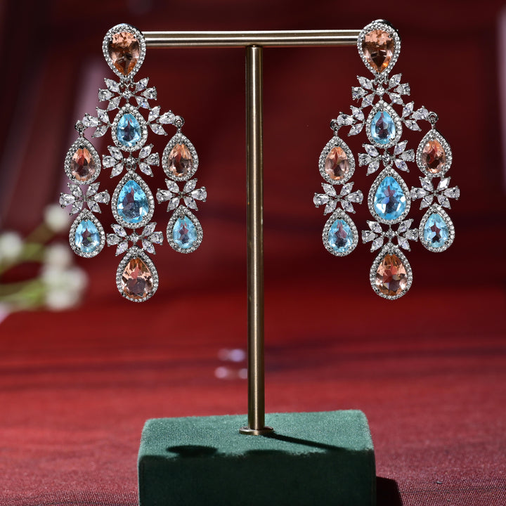 CZ White Gold Earrings