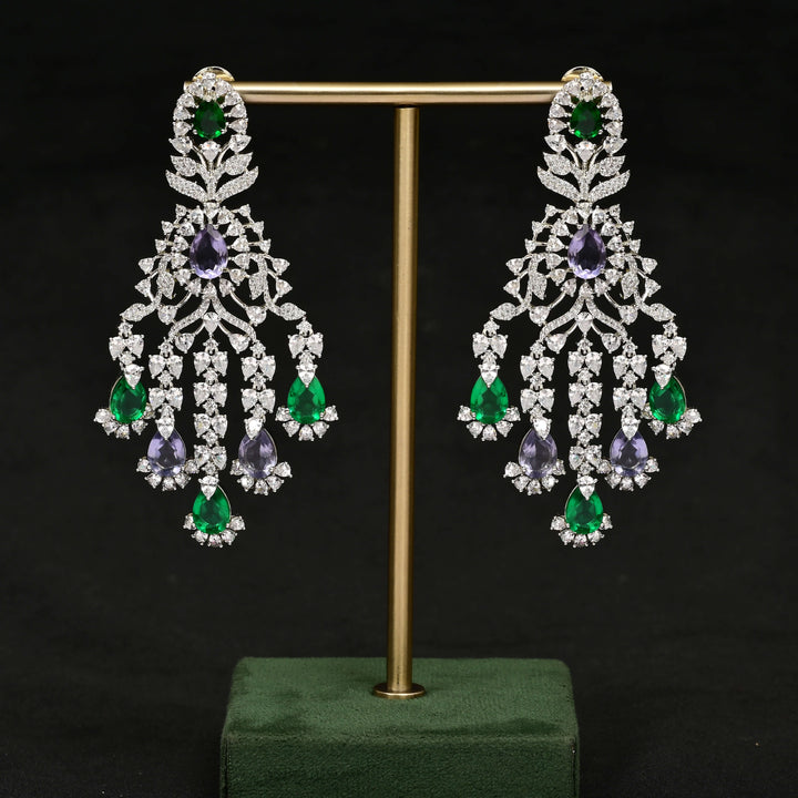 CZ White Gold Earrings