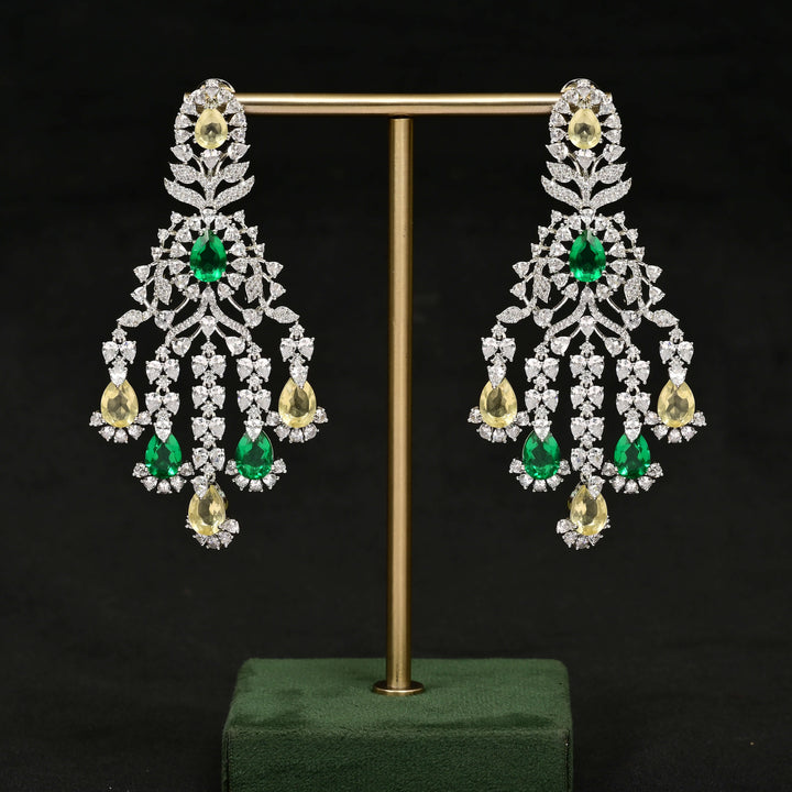 CZ White Gold Earrings