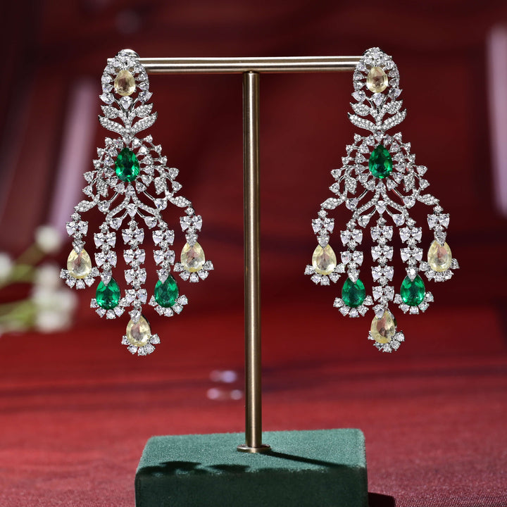 CZ White Gold Earrings