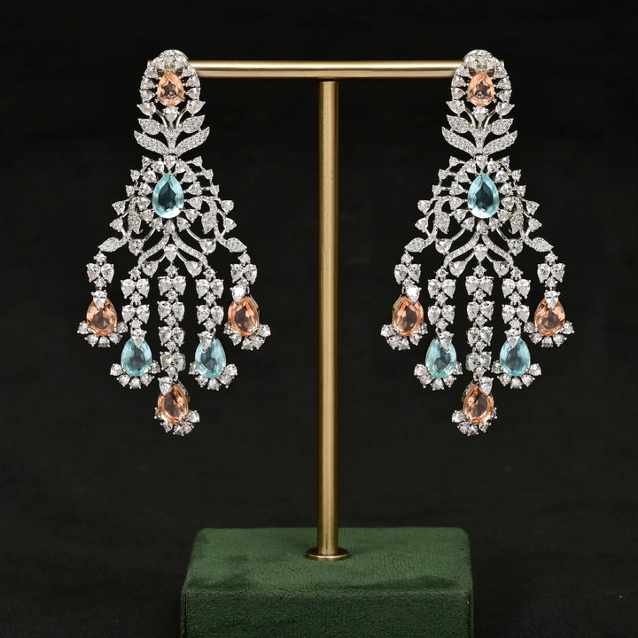 CZ White Gold Earrings