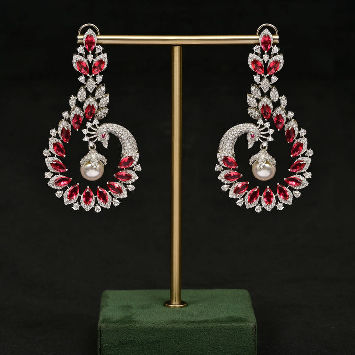 CZ White Gold Earrings