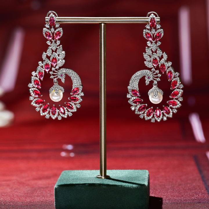 CZ White Gold Earrings