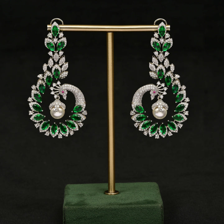 CZ White Gold Earrings