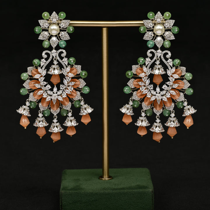 CZ White Gold Earrings