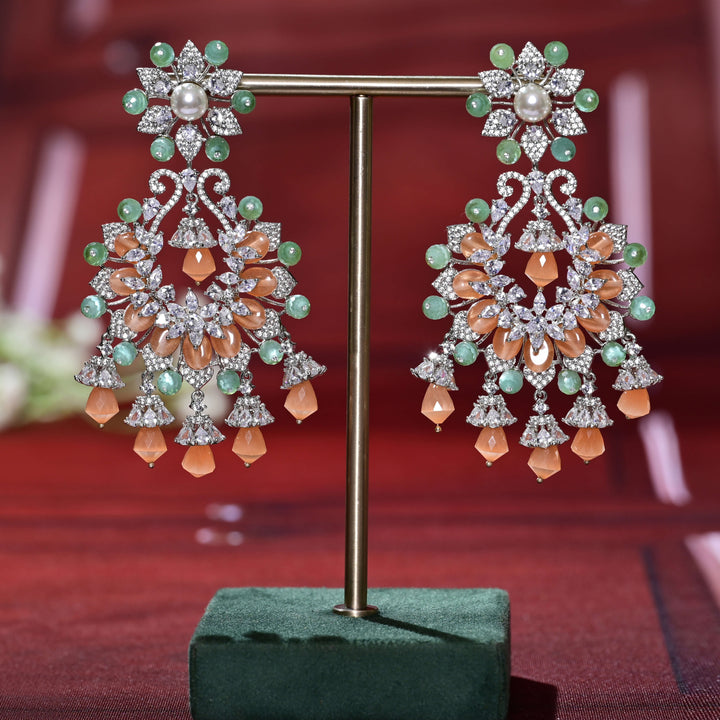 CZ White Gold Earrings