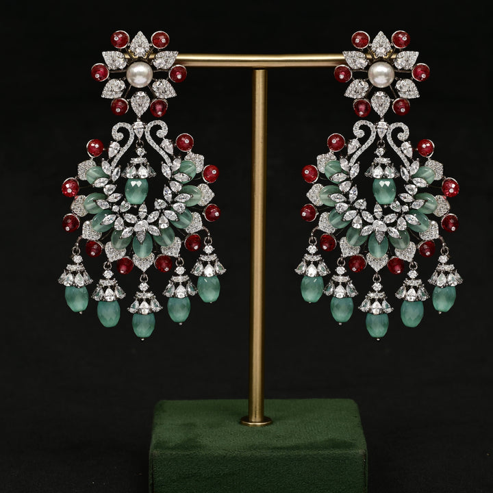 CZ White Gold Earrings