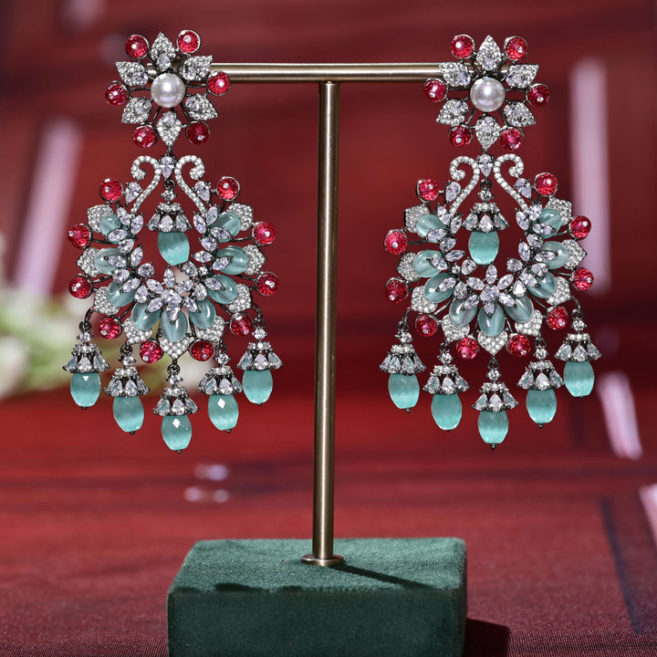 CZ White Gold Earrings