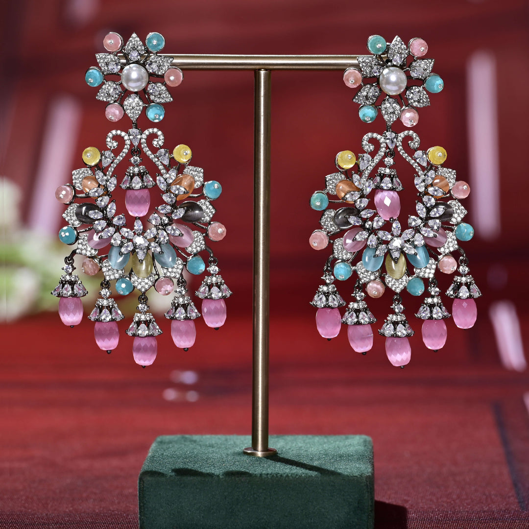 CZ White Gold Earrings