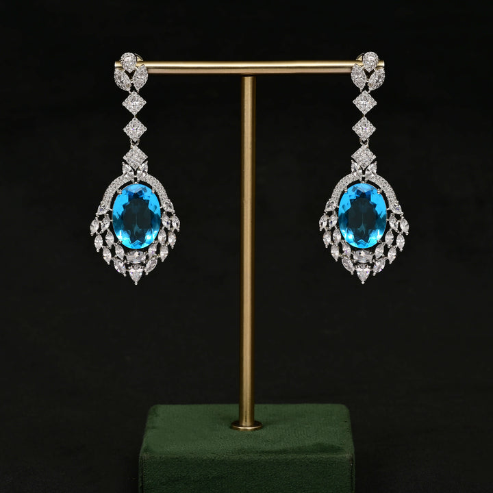 CZ White Gold Earrings